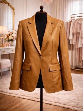 DKNY size 6 Lambskin leather rare find vintage jacket coat